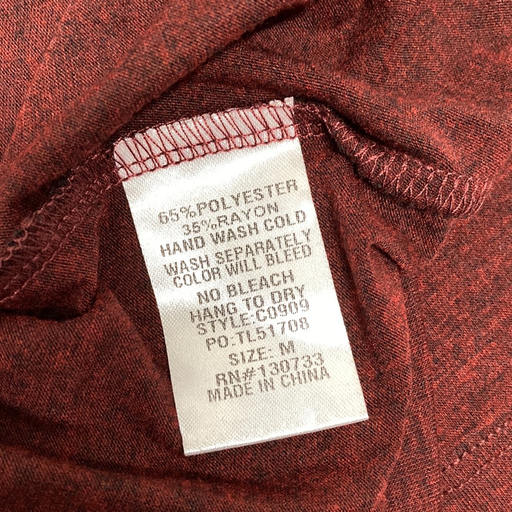 Umgee | Long Sleeve Burgundy Top, Side Knot Detail, Sz Med - Picture 7 of 10